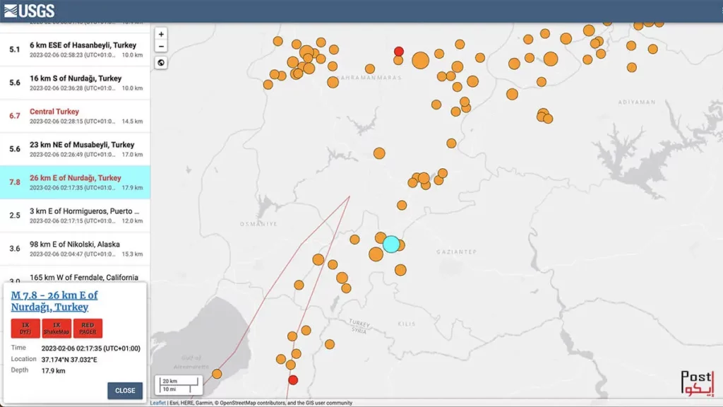 عشرات من الهزات الأرضية و الزلازل الصغيرة استمرت في معظم مناطق جنوب تركيا